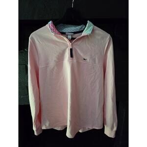 Vineyard Vines For Target Pink Preppy Quarter Zip Pullover Sweatshirt size M